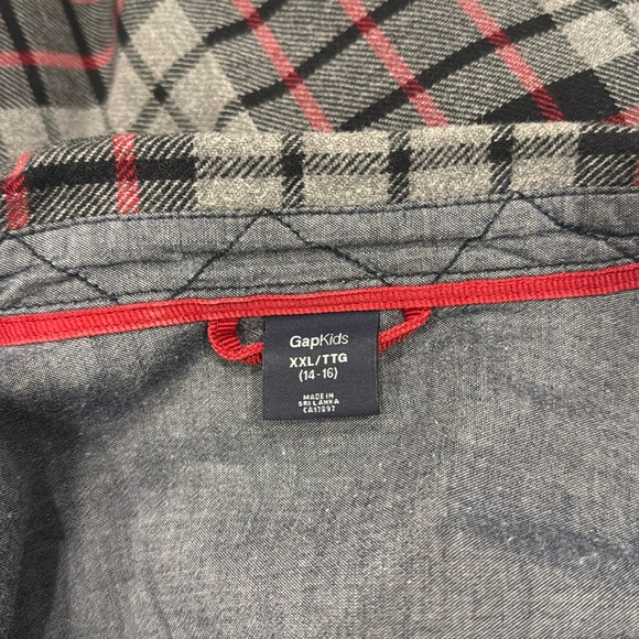 GAP Kids Plaid Flannel Shirt - Red and Gray - Picture 4 of 6